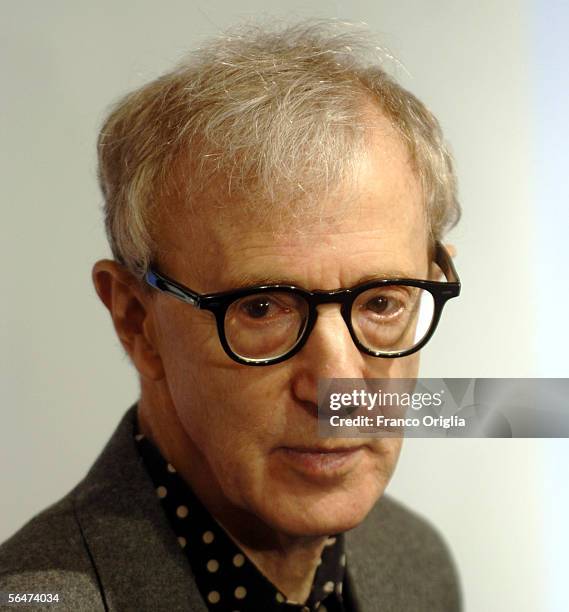 Director Woody Allen attends the premiere of his new film "Match Point" at the Embassy Cinema on December 20, 2005 in Rome, Italy.