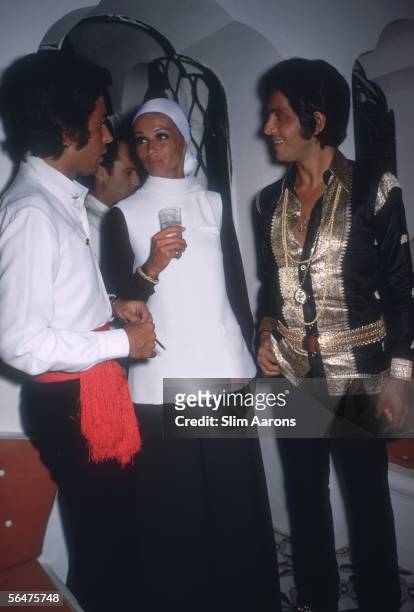 Italian fashion designer Valentino attends a Mare Moda event on Capri, September 1968.