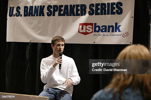 Kasey Kahne, 2004 Nascar rookie of the year, speaks at the U.S. Bank Speaker Series prior to the Minnesota Timberwolves and the New Orleans/Oklahoma...