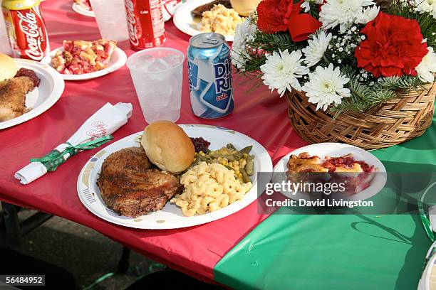 The Los Angeles Mission's Christmas meal for the homeless on December 23, 2005 in Los Angeles, California.