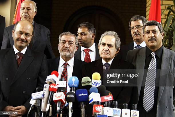 Barham Saleh, Iraqi Planning Minister, Iyad al-Samarrai of the National Concord Front, Mahdi al-Hafez of the Iraqi National List and Salam al-Zubawi...