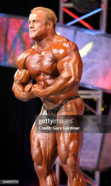 Bodybuilder Craig Titus poses during the 2004 Arnold Classic bodybuilding competition on March 7, 2004 in Columbus, Ohio. According to reports, Titus...