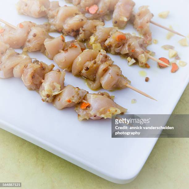 thai chicken satay preparing - tenderizer stock pictures, royalty-free photos & images