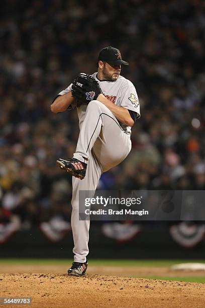 Roger Clemens of the Houston Astros pitches during Game One of the Major League Baseball World Series against the Chicago White Sox at U.S. Cellular...