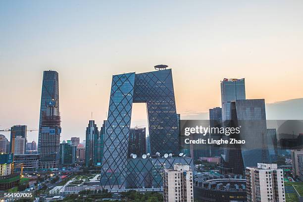 beijing landmarks and skyscrapers - peking foto e immagini stock