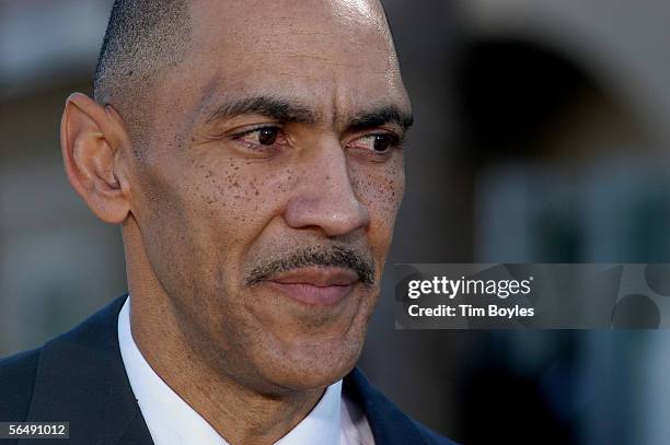 Indianapolis Colts head coach Tony Dungy speaks to the news media after the funeral for his son, James Dungy, December 27, 2005 in Tampa, Florida....