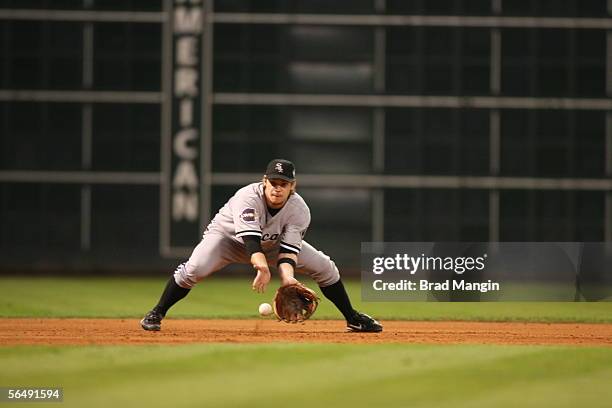 Joe Crede of the Chicago White Sox fields during Game Four of the Major League Baseball World Series against the Houston Astros at Minute Maid Park...