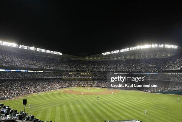 General view of Minute Maid Park before Game Four of the Major League Baseball World Series between the Chicago White Sox and the Houston Astros on...