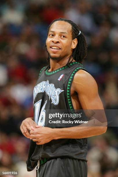 Troy Hudson of the Minnesota Timberwolves looks on against the Sacramento Kings during the game at Arco Arena on December 4, 2005 in Sacramento,...