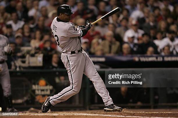 Jermaine Dye of the Chicago White Sox bats during Game Four of the Major League Baseball World Series against the Houston Astros at Minute Maid Park...