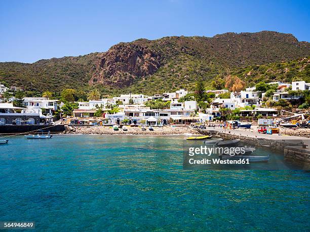 italy, sicily, aeolian islands, port of panarea - aeolian islands stock pictures, royalty-free photos & images