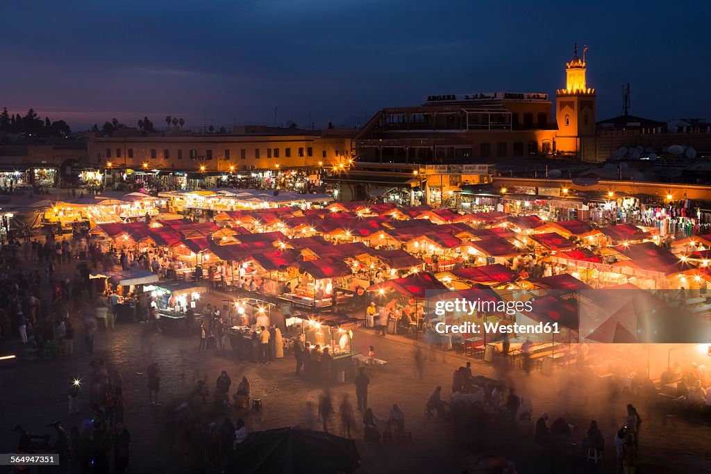 Morocco, Marrakesh, Djemaa el Fna at night