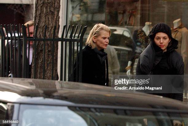 Gerard Depardieu walks with Clementine Igou on December 28, 2005 in New York City.