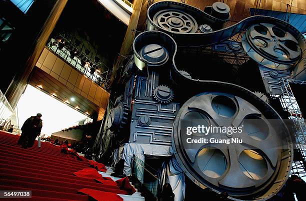 Man visits China National Film Museum on December 29, 2005 in Beijing, China. The museum opens on Thursday in China's capital to mark 100th...