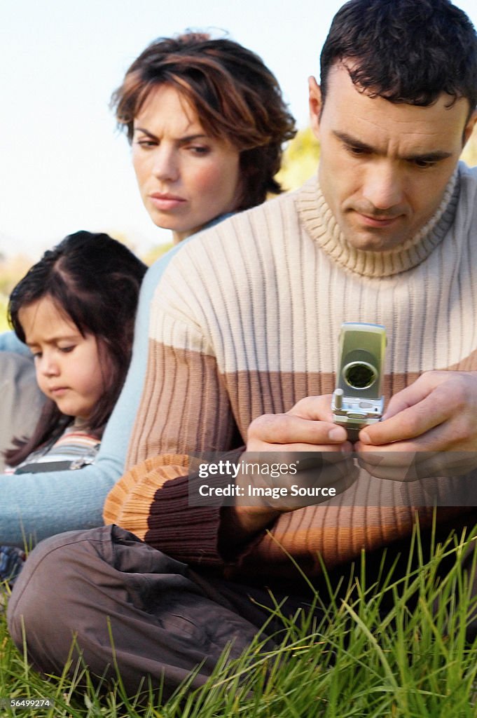 Man using mobile phone