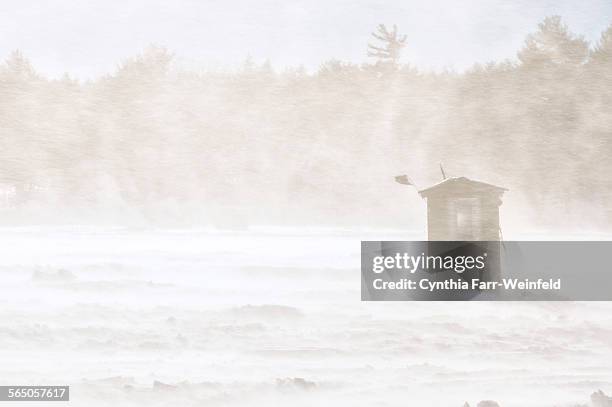 crystal lake whiteout - maine winter stock pictures, royalty-free photos & images