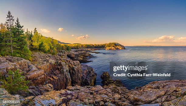 schooner head panorama, acadia national park - maine coastline stock pictures, royalty-free photos & images