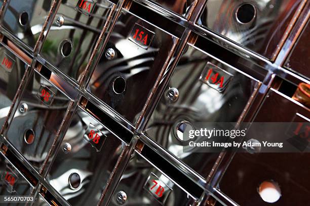 metal mailboxes - domestic mailbox stock pictures, royalty-free photos & images