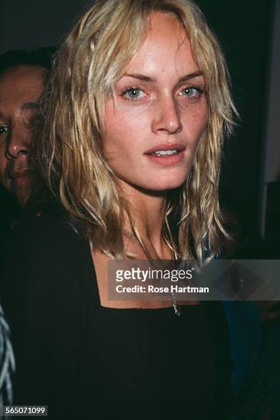 American fashion model and actress, Amber Valletta, attends the Kate Moss book party, circa 1995.