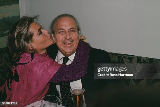 American fashion model and actress Margaux Hemingway and Steve Greenberg at a private dinner, circa 1985.