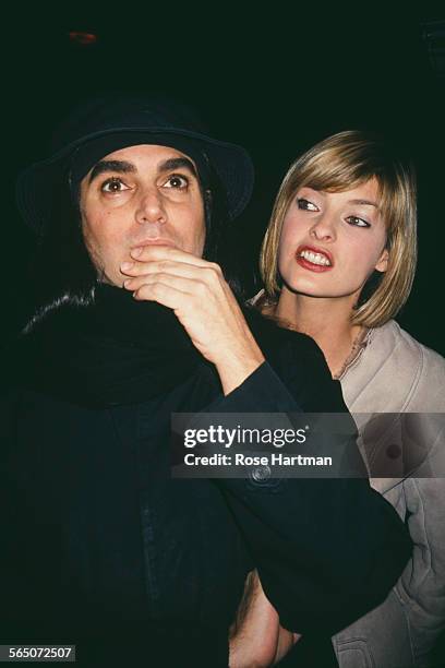 American fashion photographer Steven Meisel with Canadian model Linda Evangelista, circa 1996.