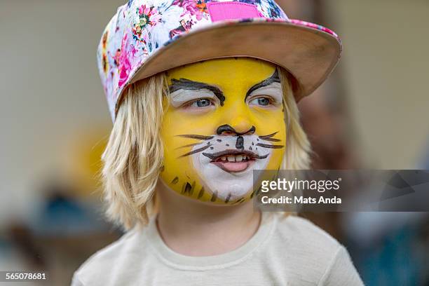 boy with facepaint - face painting stock pictures, royalty-free photos & images
