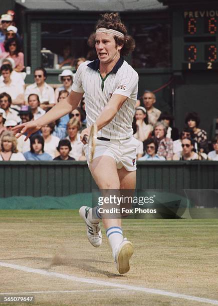 John McEnroe of the United States during the Men's Singles Semi Final match against Jimmy Connors at the Wimbledon Lawn Tennis Championship on 30...
