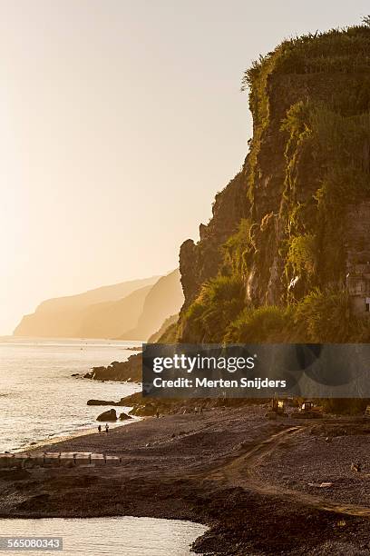 cliffs during sunset at ponta do sol - sunset cliffs stage stock pictures, royalty-free photos & images