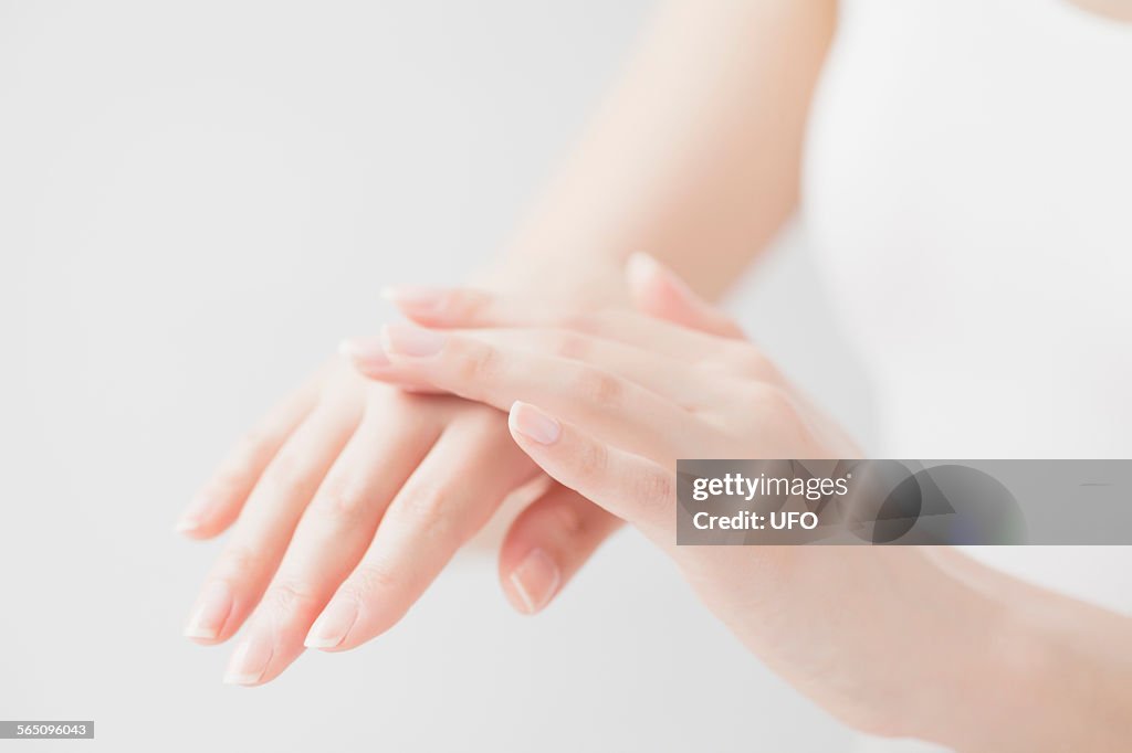 Close up of womans hands