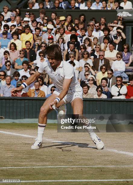 Jimmy Connors of the United States during the Men's Singles Semi Final match against Bjorn Borg of the Sweden at the Wimbledon Lawn Tennis...