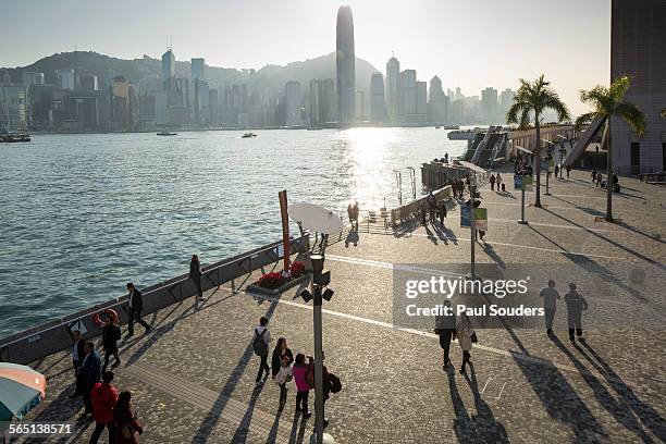 tsim sha tsui promenade, hong kong, china - tsim sha tsui stock pictures, royalty-free photos & images