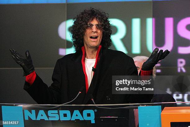 Radio personality Howard Stern presides over the NASDAQ opening bell January 3, 2006 in New York City. Stern will begin his new show on the Sirius...