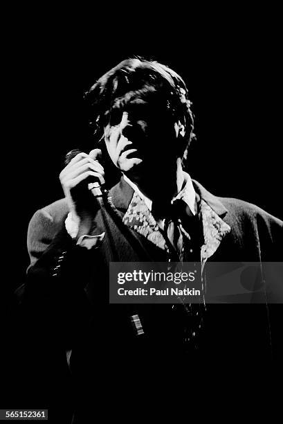 British musician Bryan Ferry performs on stage at the Aire Crown Theater, Chicago, Illinois, September 5, 1988.