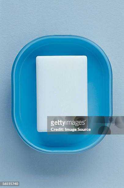 soap in a blue soap dish - soap bar stock pictures, royalty-free photos & images