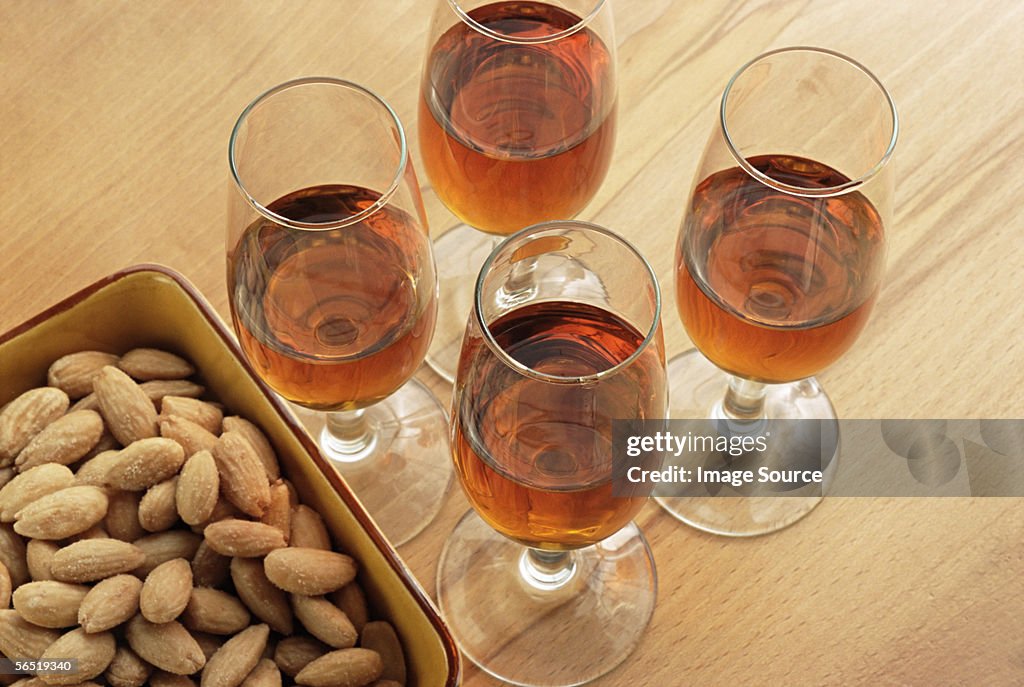 Sherry and almonds