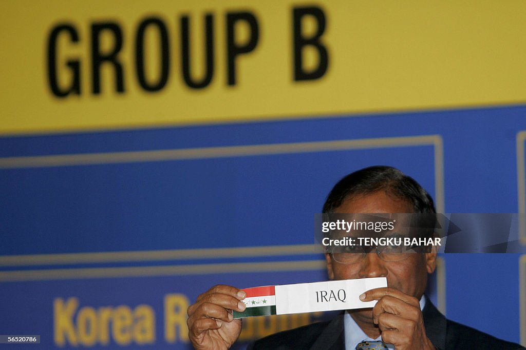 Gener Football Asian Football Confederation General Secretary Peter Velappan pulls a ...