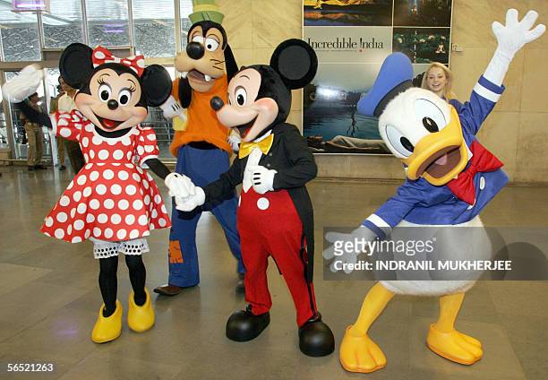 Disney cartoon characters Minnie Mouse , Goofy, Mickey Mouse and... News  Photo - Getty Images