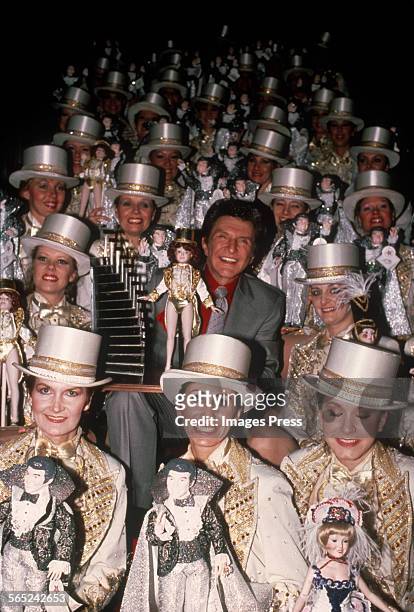 Liberace and the Radio City Rockettes circa 1984 in New York City.