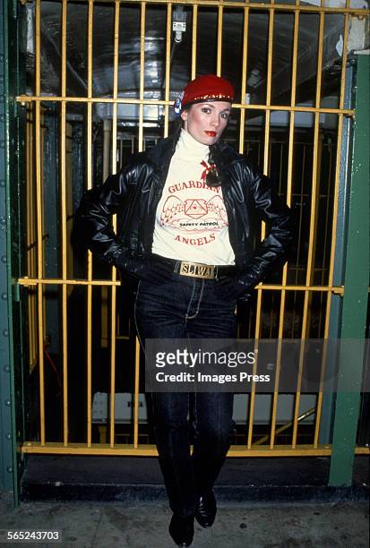 Lisa Sliwa - Vice-President of Guardian Angels photographed in the Subway circa 1984 in New York City.