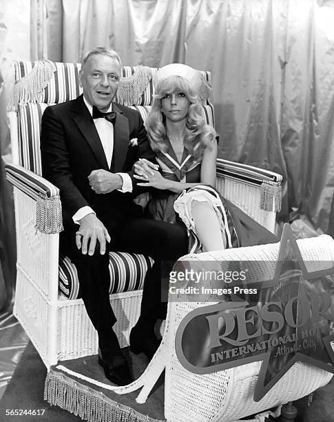 Frank Sinatra and Nancy Sinatra circa 1982 in Atlantic City, New Jersey.