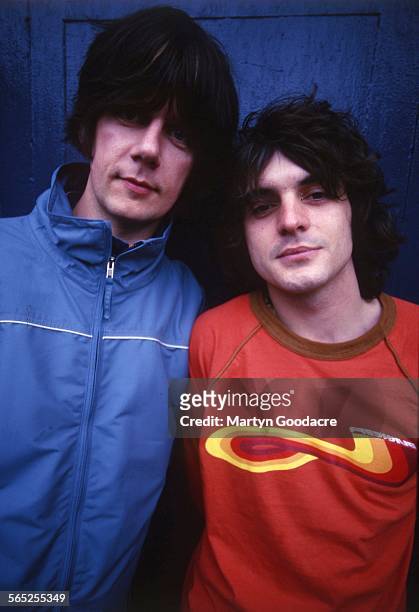 Portrait of John Squire and Chris Helme of The Seahorses, Ireland, 1997.