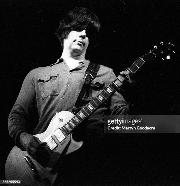 John Squire of The Seahorses performs on stage, Ireland, 1997.