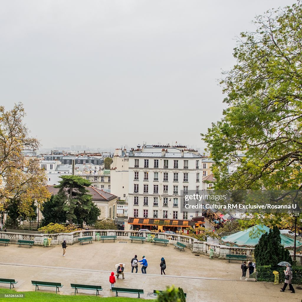 View of Montmartre from the Sacre Coeur, Paris, France