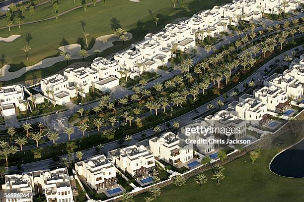Newly constructed villas are seen from the air December 17 in Dubai, United Arab Emirates.