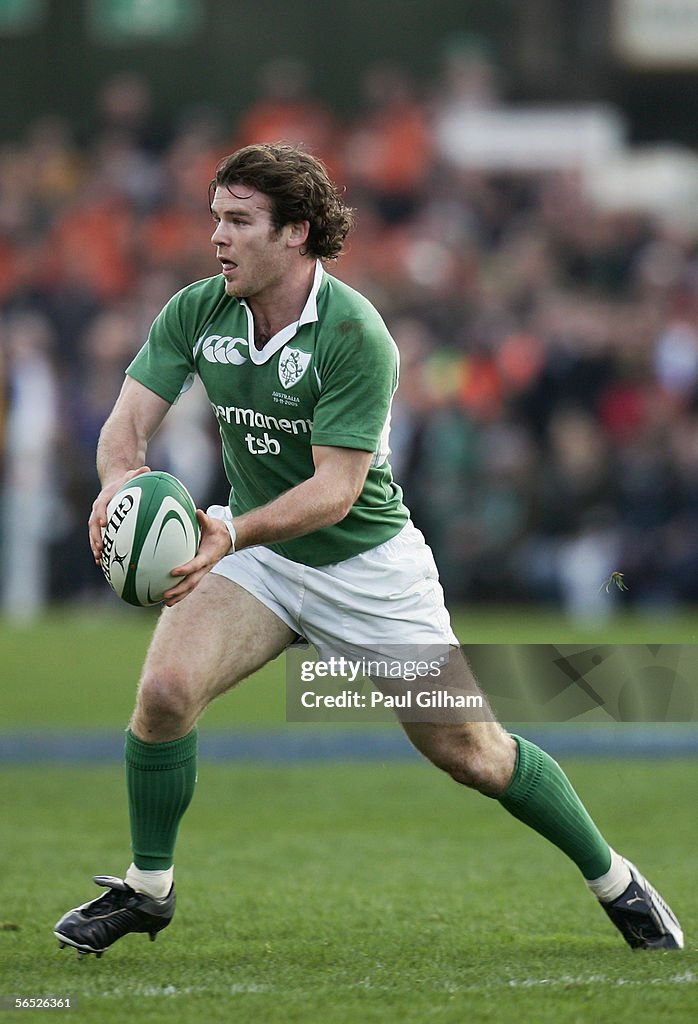 Mathew Rae Gordon Rugby Gordon D'Arcy of Ireland in action during the International Rugby ...