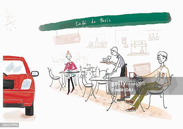 open cafe image - cafe interior stock illustrations