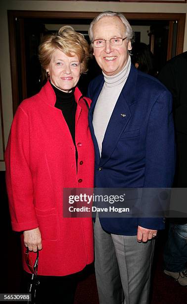 Presenter Nicholas Parsons and his wife Anne attend the interval drinks party during the new Cirque Du Soleil production, Alegria, at the Royal...