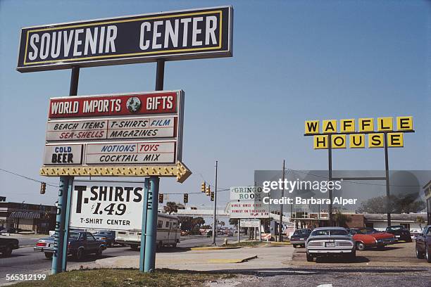 Signs on the street in Biloxi, Mississippi, USA, March 1984.