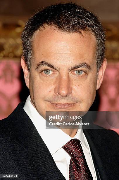 Spanish Prime Minister Jose Luis Rodriguez Zapatero attends the annual "Pascua Militar" day at the Palacio Real on January 6, 2006 in Madrid, Spain....