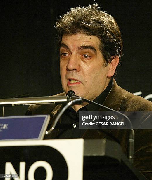 Spanish writer Eduardo Lago speaks after winning Spain's Literatura Nadal Award with his book "Call me Brookling", 06 January 2006. The award is...